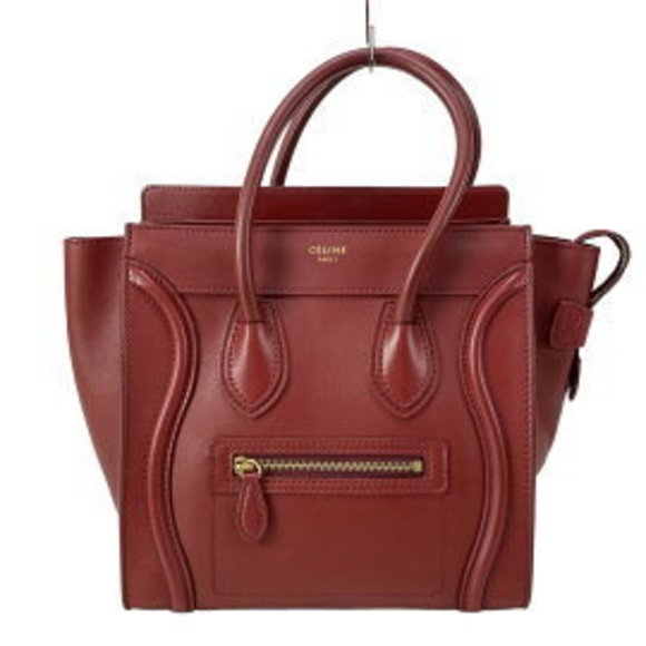 Celine Handbag Bordeaux Leather Luggage - Picture 1 of 9